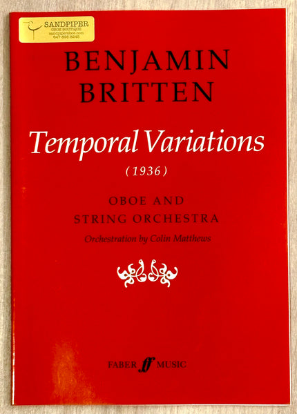 BRITTEN TEMPORAL VARIATIONS FOR OBOE AND STRING ORCHESTRA - ORCHESTRAL SCORE