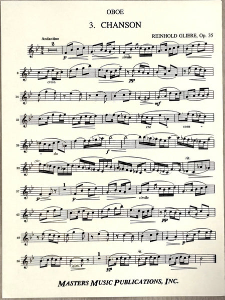 GLIÈRE: TWO PIECES FOR OBOE AND PIANO (Nos. 3 & 4 from Op.35)