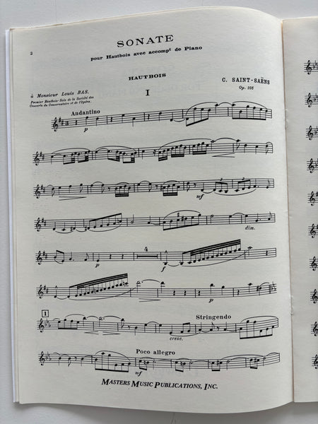 Saint-Saëns Sonata for Oboe and Piano