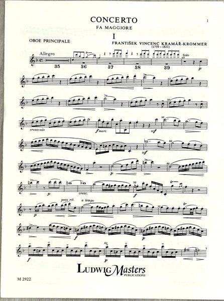 KROMMER CONCERTO IN F MAJOR FOR OBOE AND PIANO