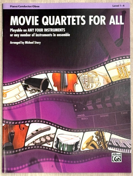 MOVIE QUARTETS FOR ALL: 2 OBOES, PIANO/CONDUCTOR LEVEL 1-4