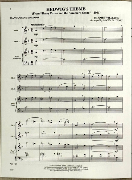 MOVIE QUARTETS FOR ALL: 2 OBOES, PIANO/CONDUCTOR LEVEL 1-4