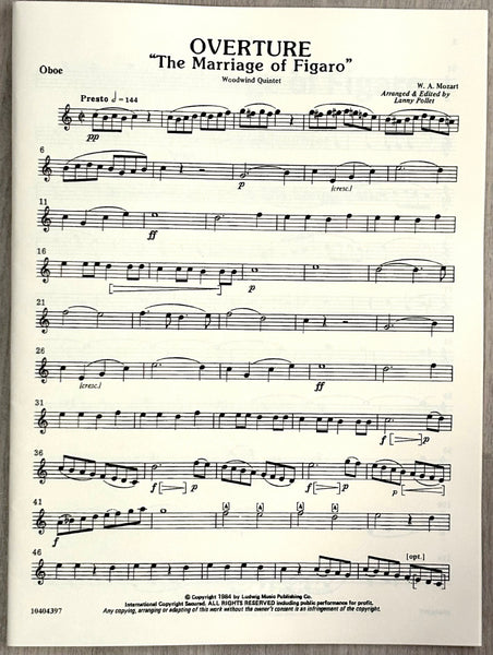 MOZART MARRIAGE OF FIGARO WOODWIND QUINTET