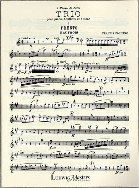 POULENC TRIO FOR OBOE, BASSOON, AND PIANO